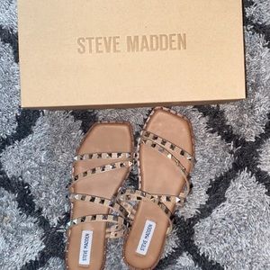 Steve Madden Skyler Tan Sandal Slides